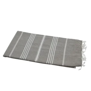 Chusta Hammam do sauny 100x180 cm jasnybrąz/białe paseczki