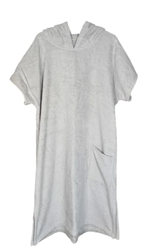 Jasne Szare Ponczo z kapturem UNISEX