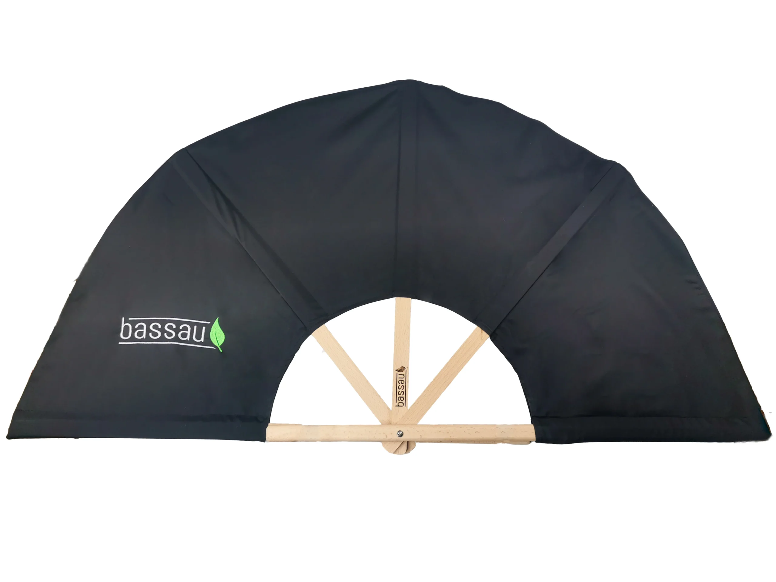 Mały wachlarz z płótna czarny z logo