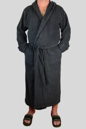 Szlafrok szary z kapturem