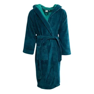 Szlafrok turkusowy petrol z kapturem