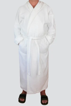 Szlafrok biały z kapturem