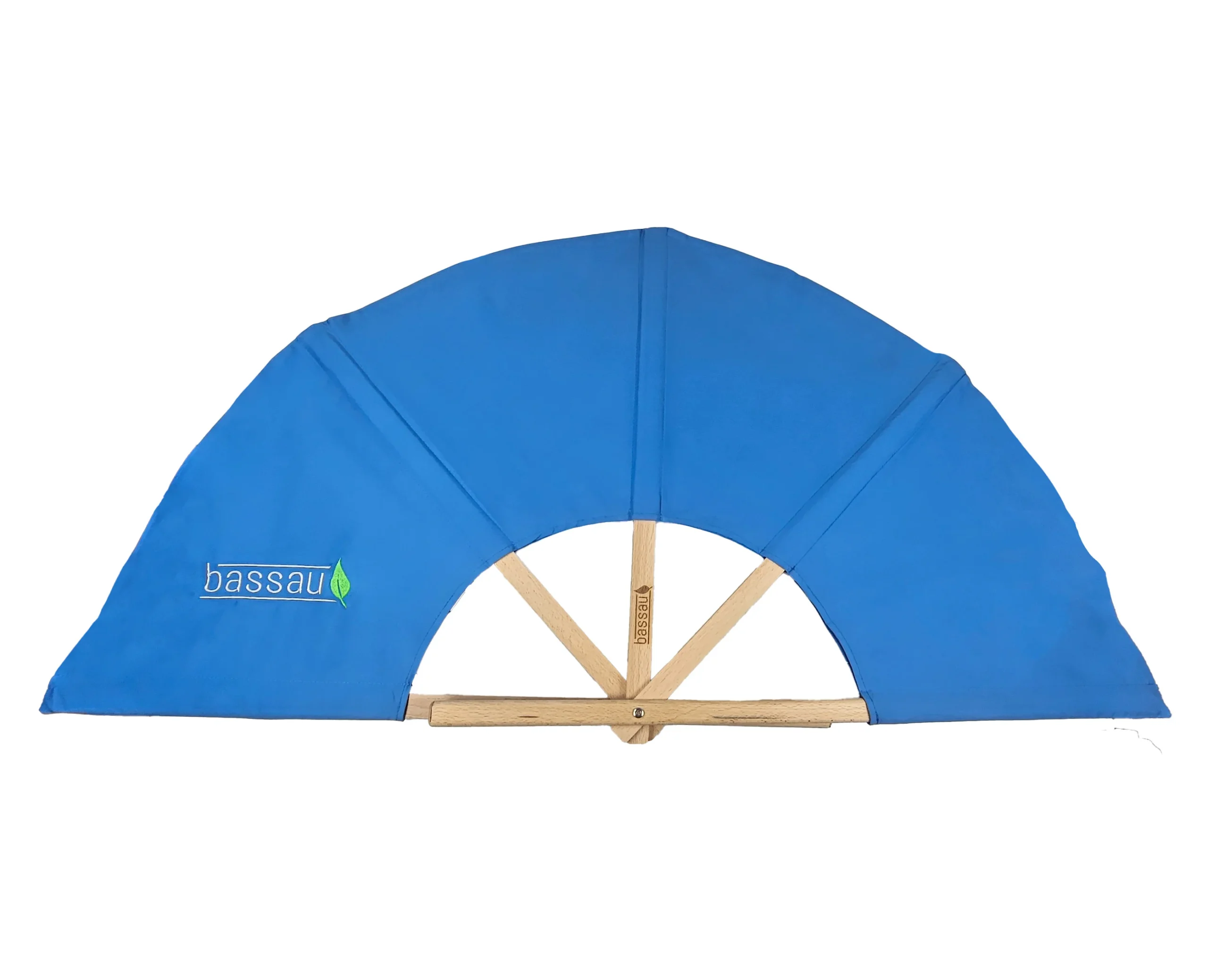 Wachlarz z płótna błękitny z logo